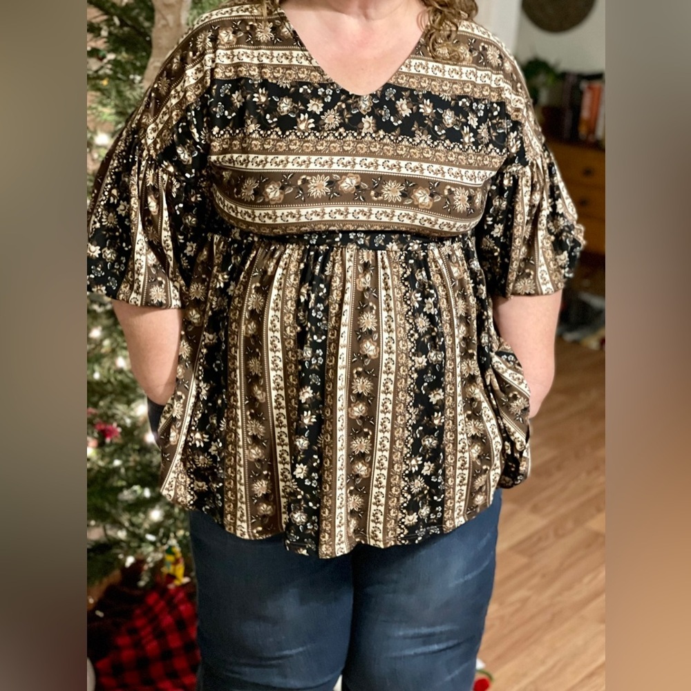 Jade by Jane plus size 1x-3x. baby doll top - Picture 3 of 4